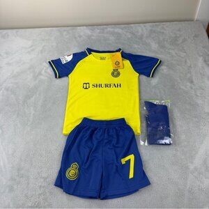 Cristiano Ronaldo NWT Kids Soccer Jersey, Shorts & Socks Sz 16 Al Nassar Soccer